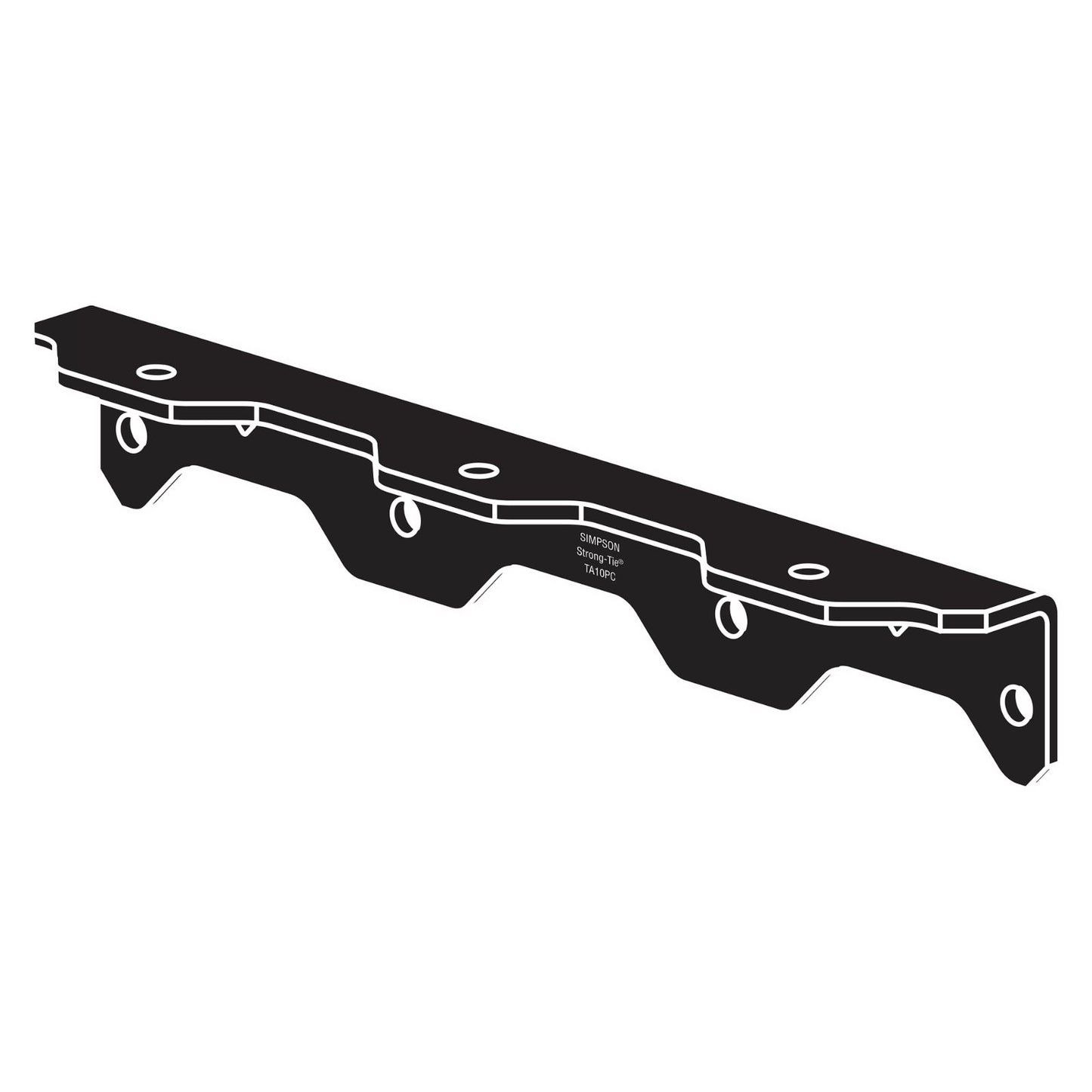 Simpson Strong-Tie TA10PC 10-1/4" Ornamental Staircase Angle - Black Powder Coat, ZMAX Specification 