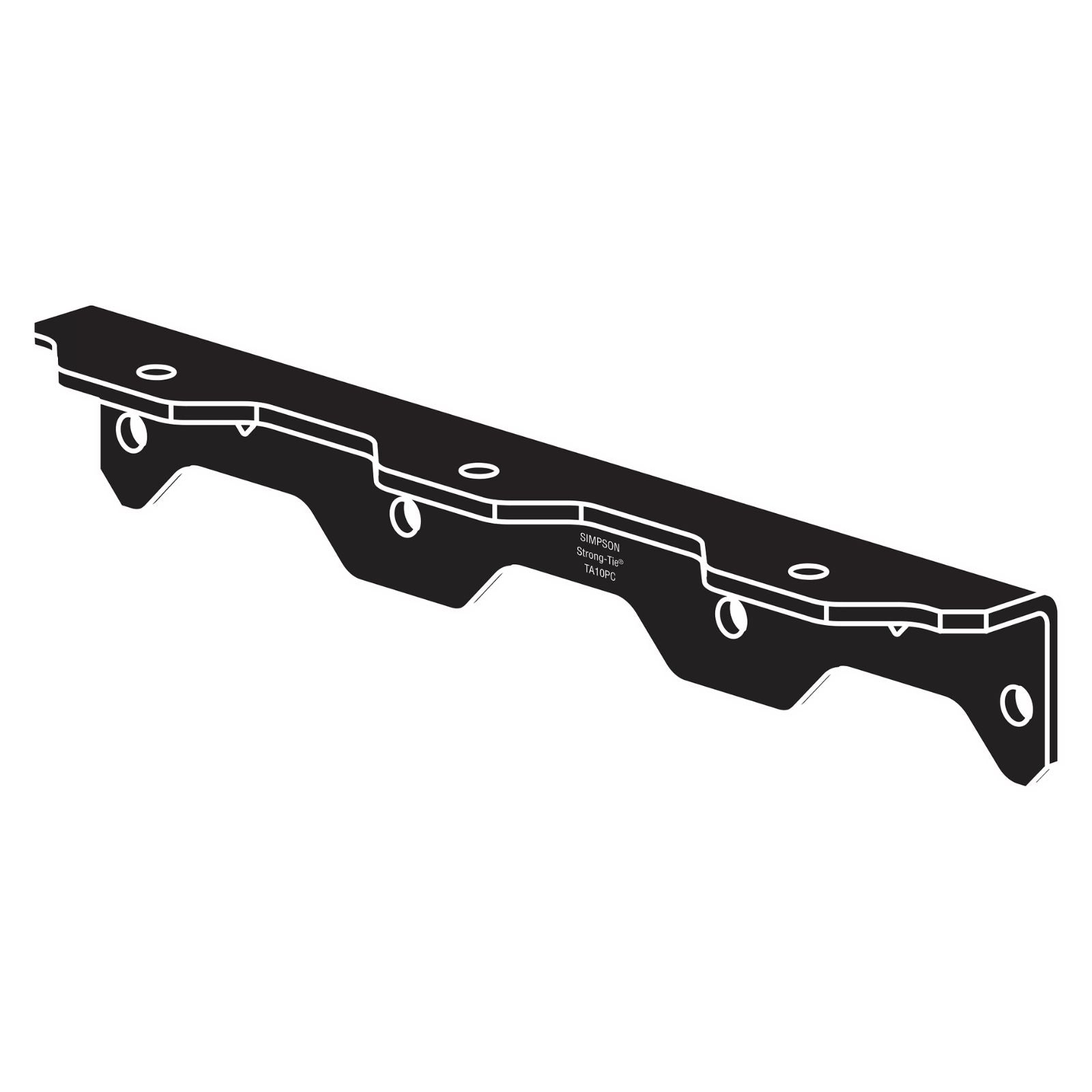 Simpson Strong-Tie TA10PC 10-1/4" Ornamental Staircase Angle - Black Powder Coat, ZMAX Specification 
