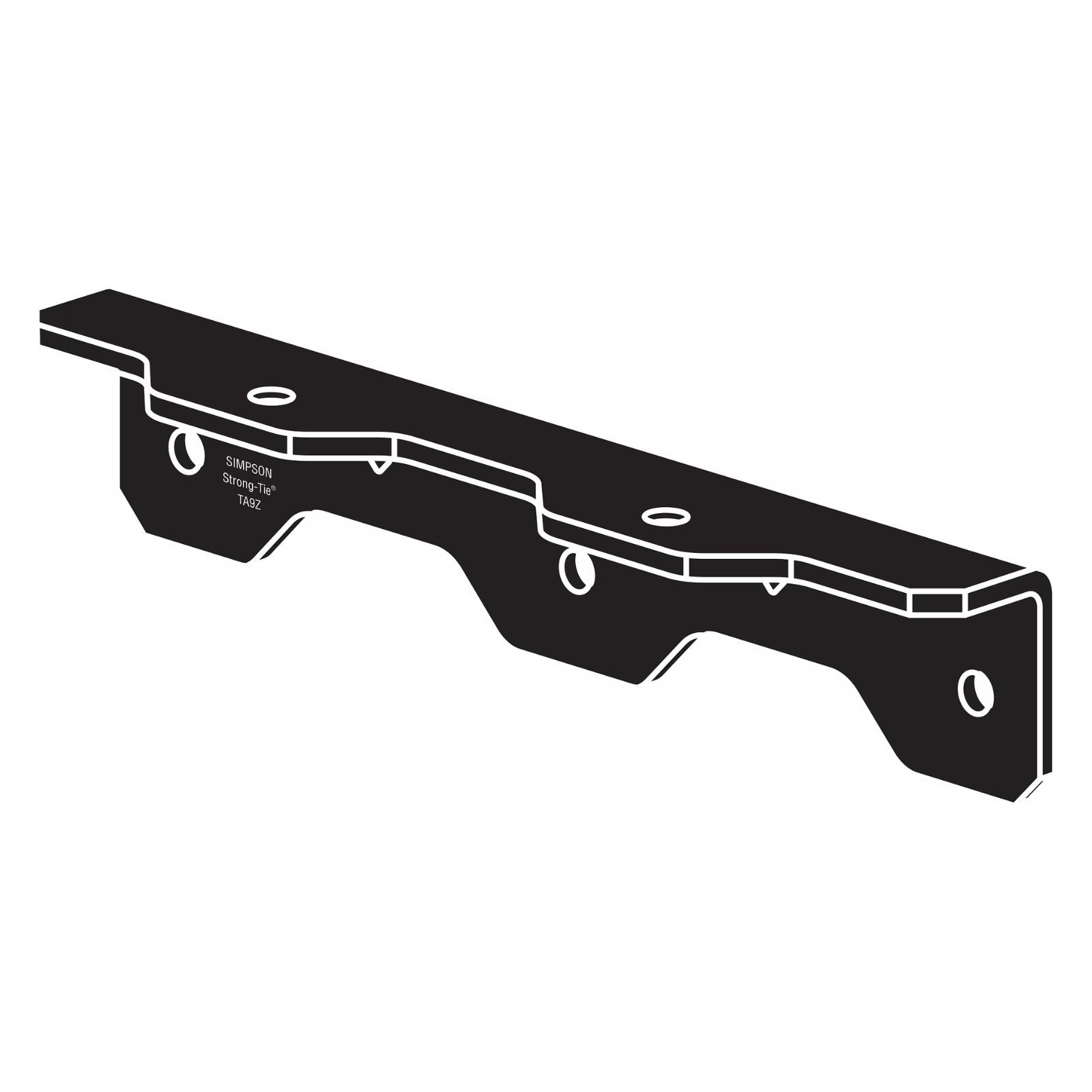 Simpson Strong-Tie TA9PC 8-1/4" Ornamental Staircase Angle - Black Powder Coat, ZMAX Specification