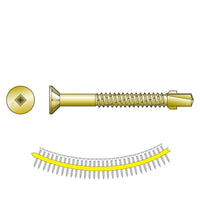 #14 x 1-9/16" Quik Drive TB Self-Drilling Wood-To-Steel Screw, Yellow Zinc, Pkg 1000