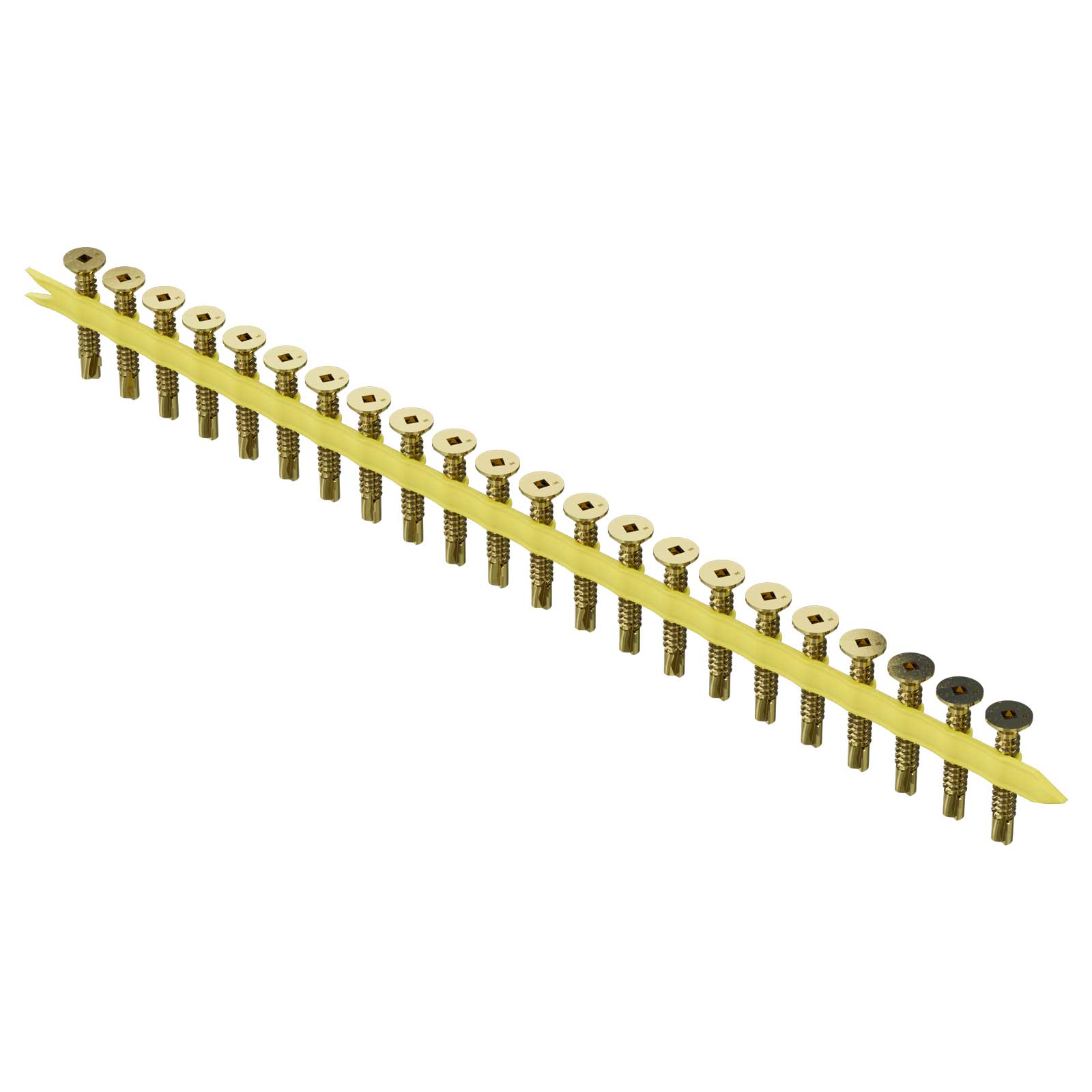 #14 x 1-9/16" Quik Drive TB Self-Drilling Wood-To-Steel Collated Screw, Yellow Zinc, Pkg 1000