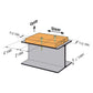 Diagram showing a metal post with wood and screws, labeled for uplift and shear measurements.