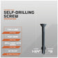Simpson Strong-Tie #12 x 1-3/4" Self-Drilling TB Wood-To-Steel Screw, Square Flat Head - Black Phosphate, Qty. 2,000 - Specifications