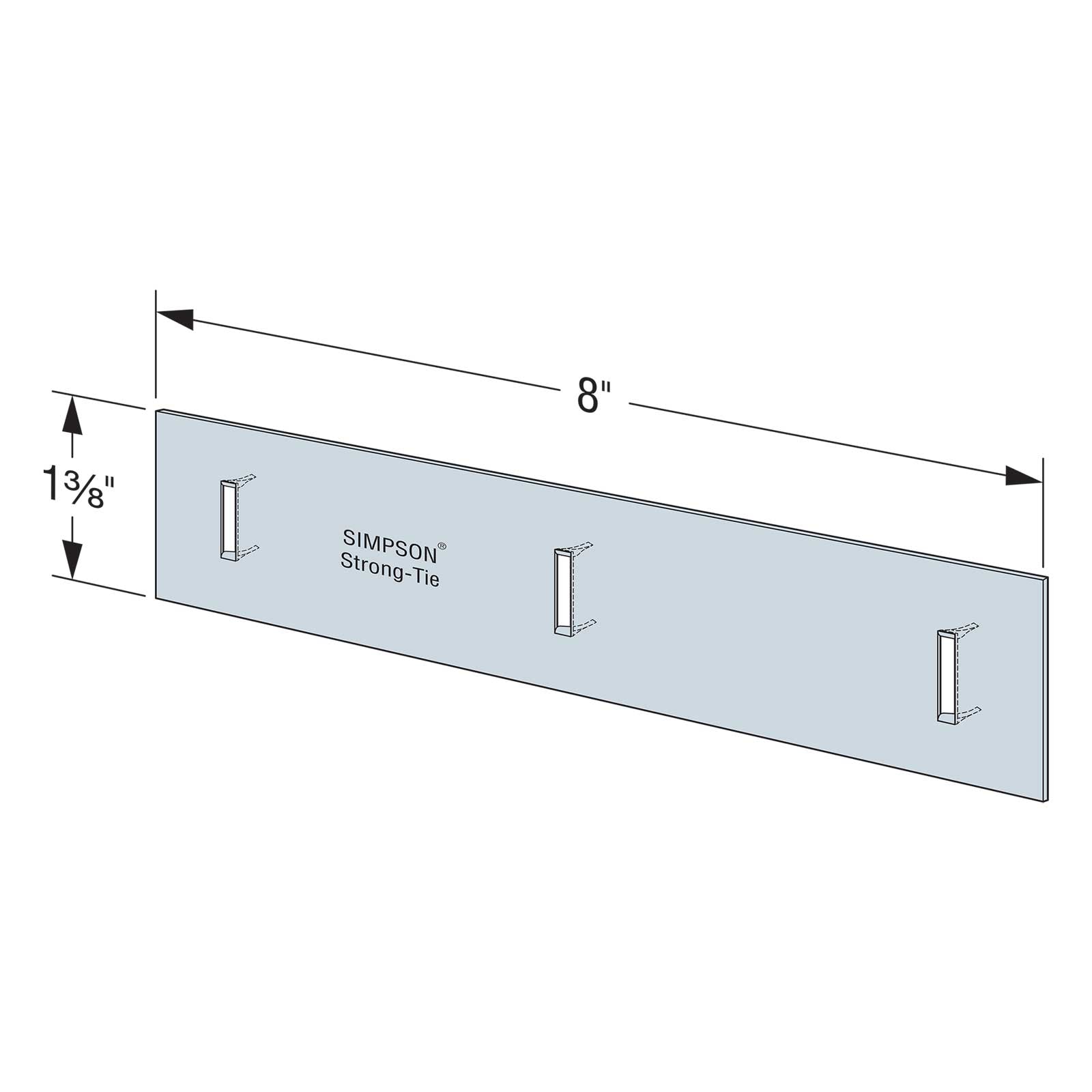 Simpson Strong-Tie TBP8 8" Truss Barrier Plate - Dimensions