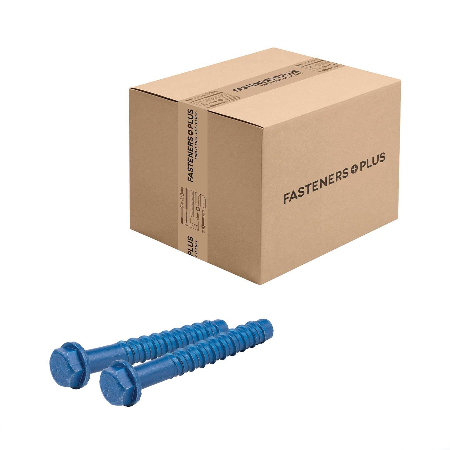 Tapcon+ 1/2" x 4" Heavy-Duty Blue Concrete Screw Anchor - Blue Climaseal | Qty. 120 (Carton)