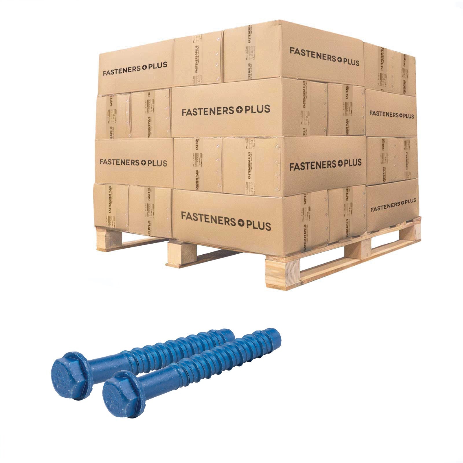 Tapcon+ 1/2" x 4" Heavy-Duty Blue Concrete Screw Anchor - Blue Climaseal | Qty. 5,400 (Pallet)