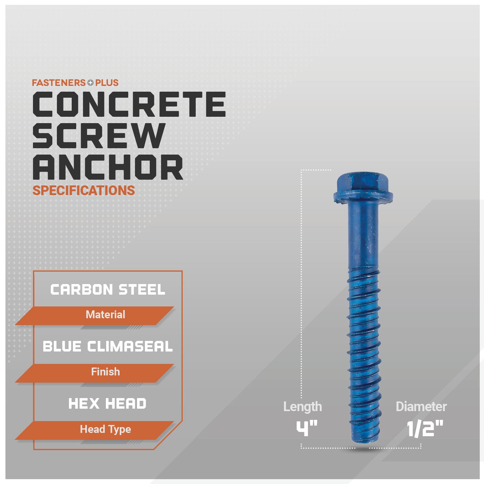 Concrete screw anchor specifications