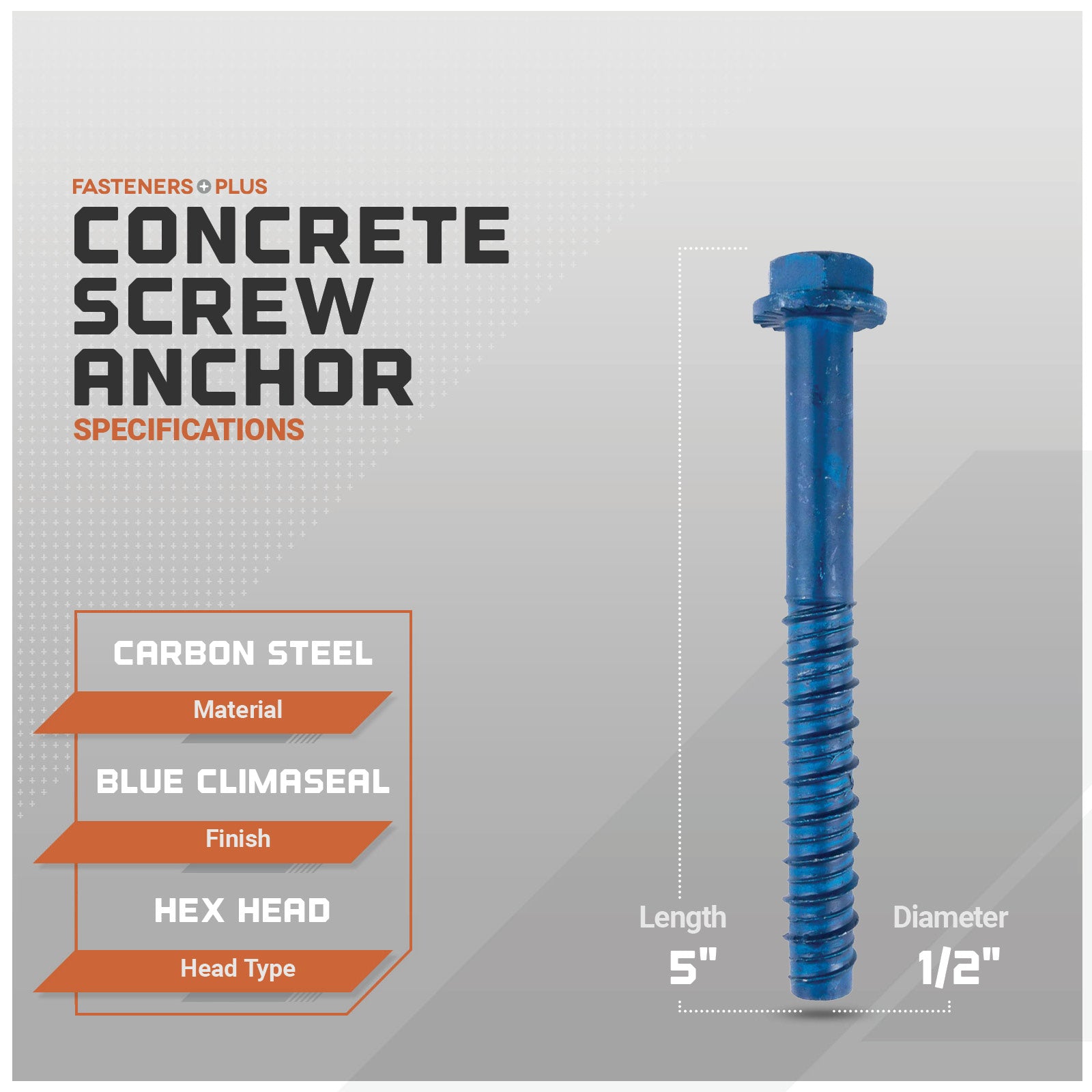 Concrete screw anchor specifications