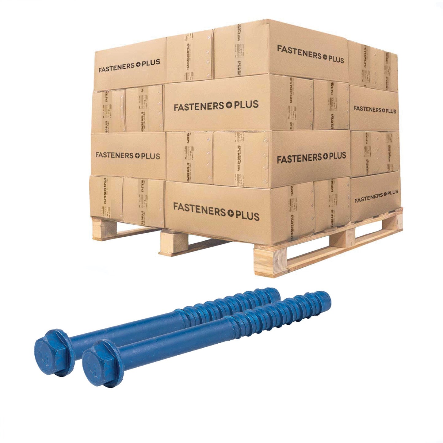 Tapcon+ 1/2" x 6" Heavy-Duty Blue Concrete Screw Anchor - Blue Climaseal | Qty. 4,050 (Pallet)