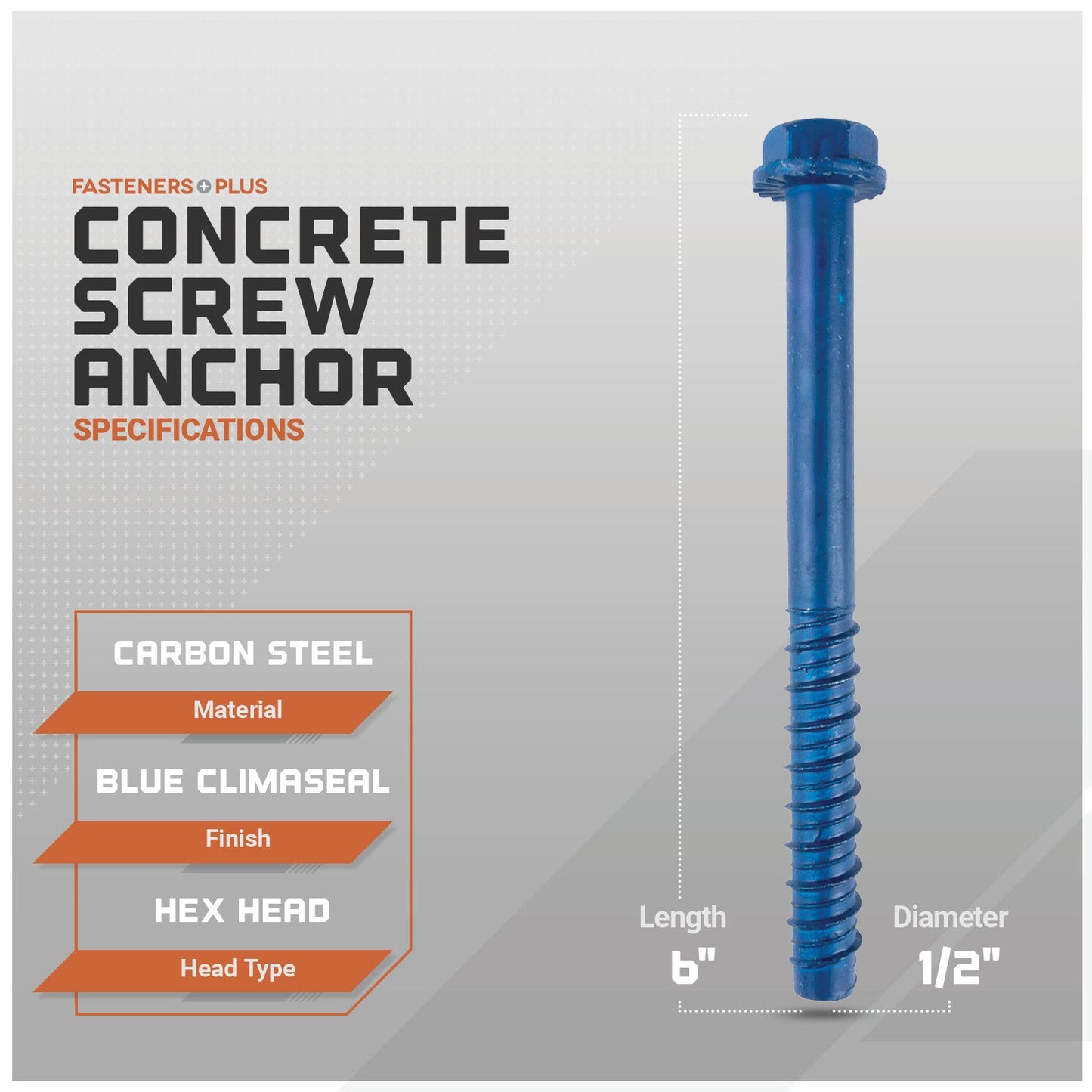 Concrete screw anchor specifications