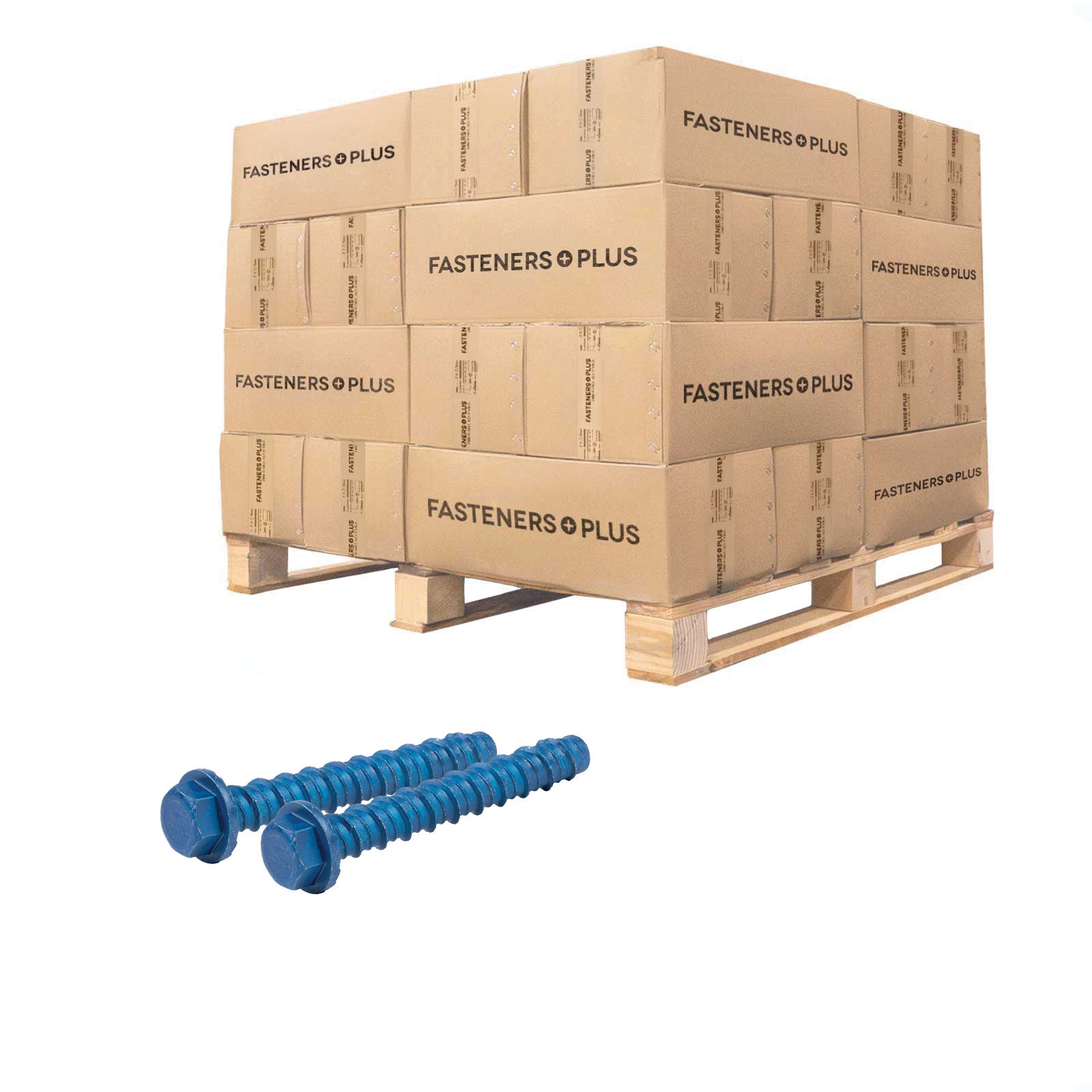 Tapcon+ 3/8" x 3" Heavy-Duty Blue Concrete Screw Anchor - Blue Climaseal | Qty. 10,800 (Pallet)