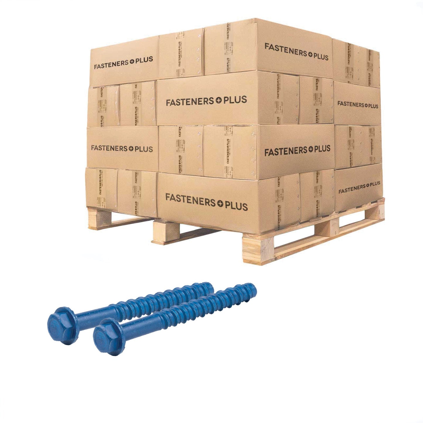 Tapcon+ 3/8" x 4" Heavy-Duty Blue Concrete Screw Anchor - Blue Climaseal | Qty. 10,800 (Pallet)