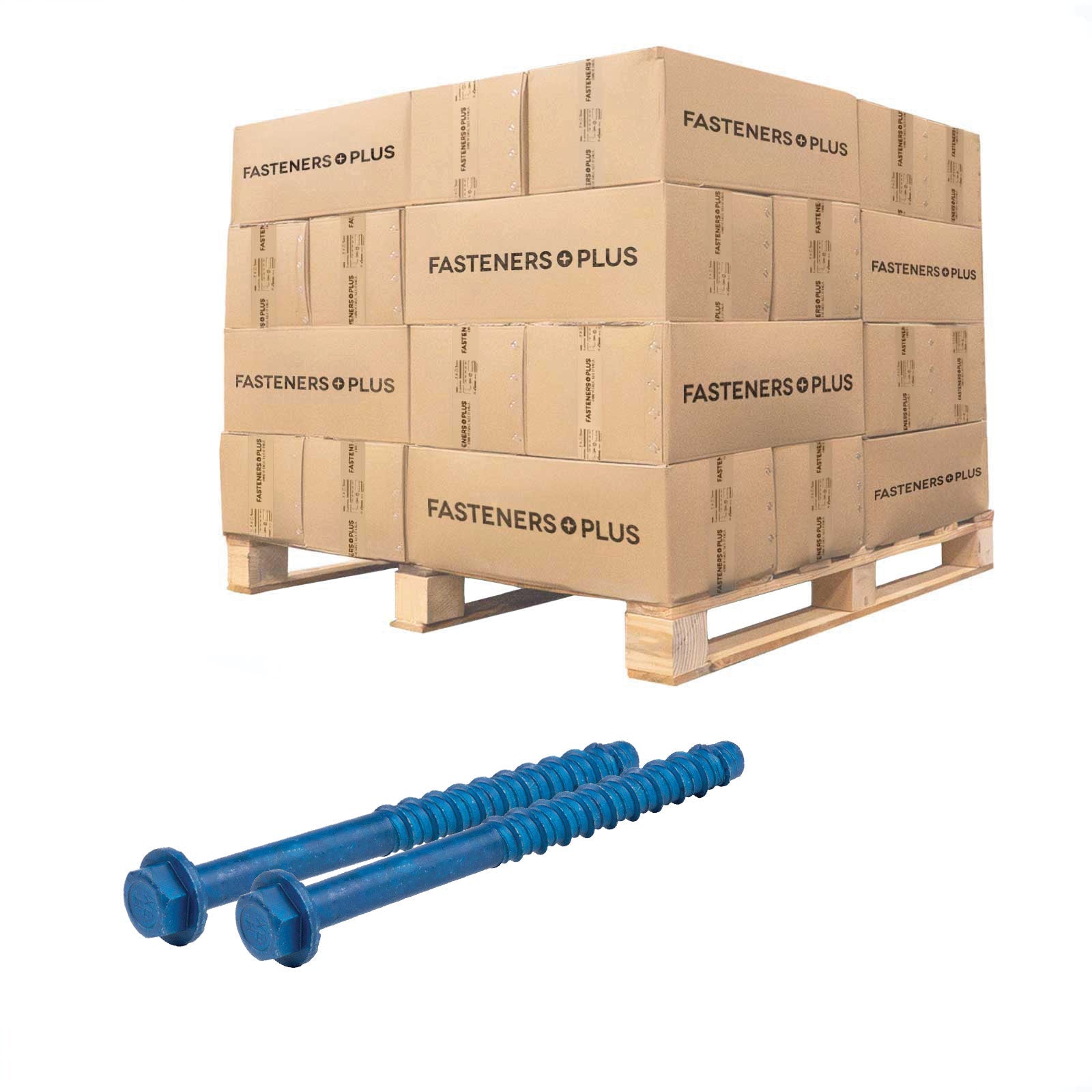 Tapcon+ 3/8" x 5" Heavy-Duty Blue Concrete Screw Anchor - Blue Climaseal | Qty. 7,200 (Pallet)