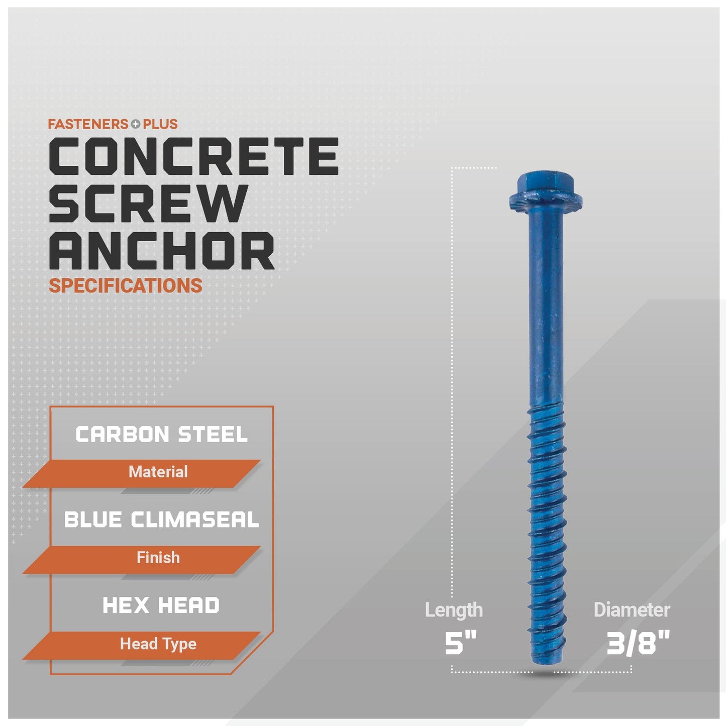 Concrete screw anchor specifications