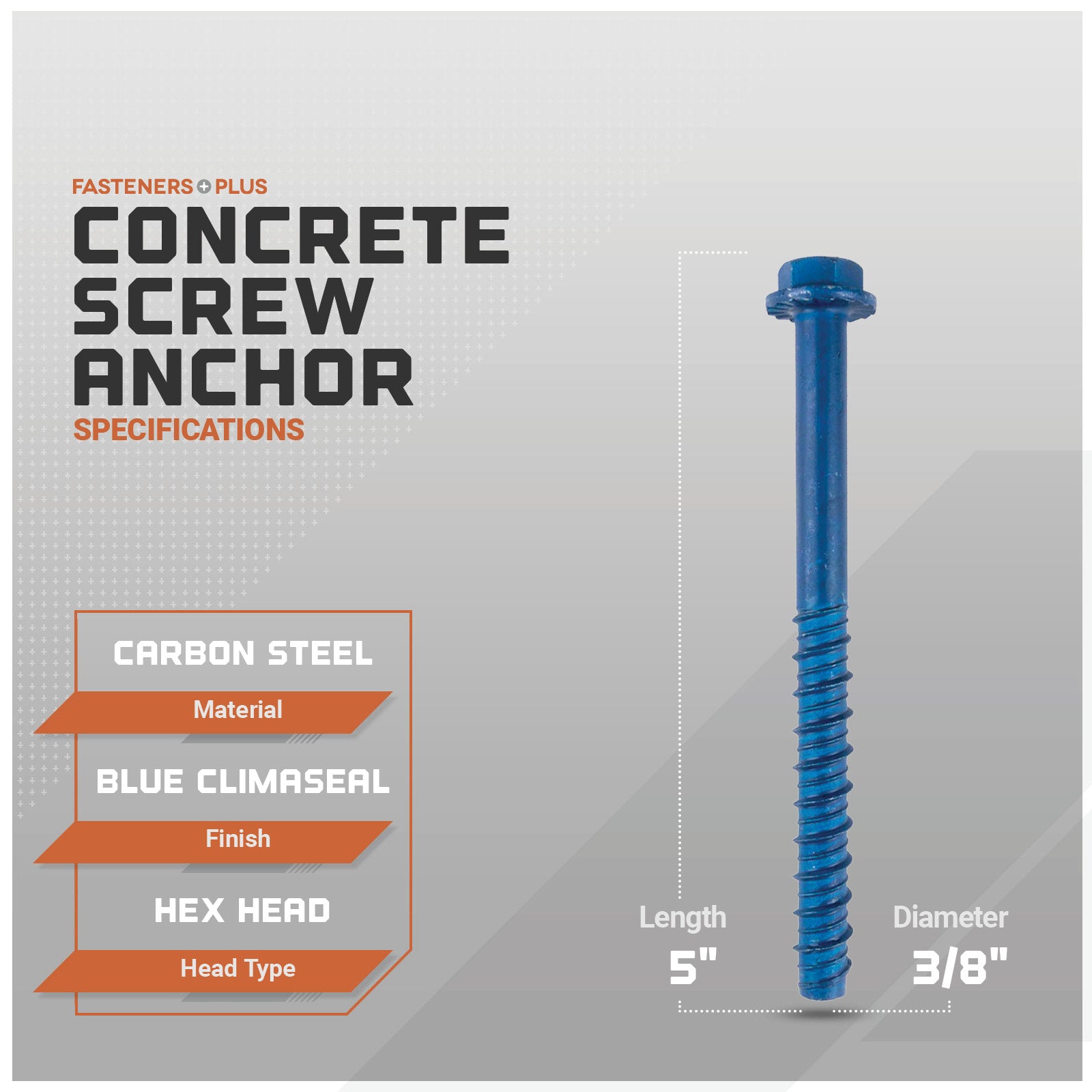 Concrete screw anchor specifications