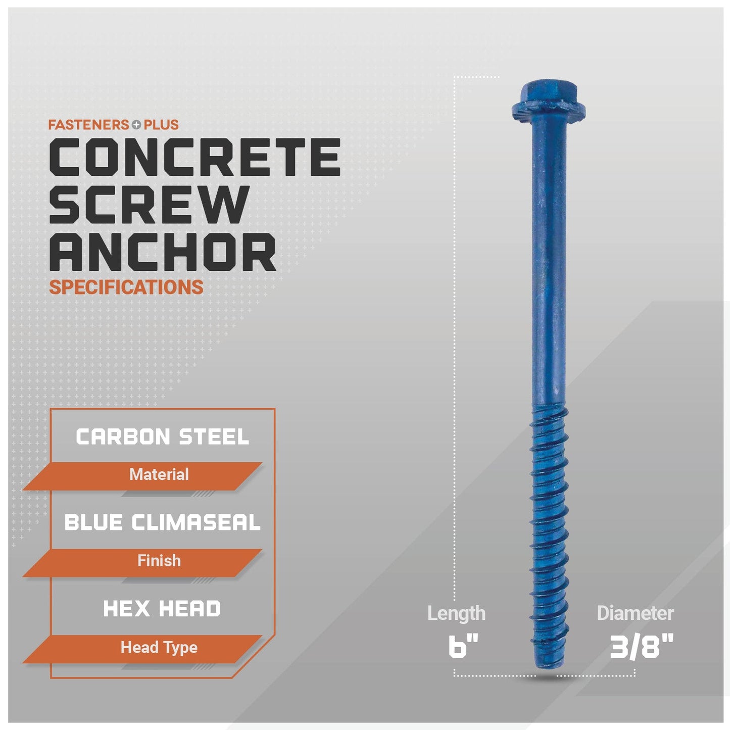 Concrete screw anchor specifications