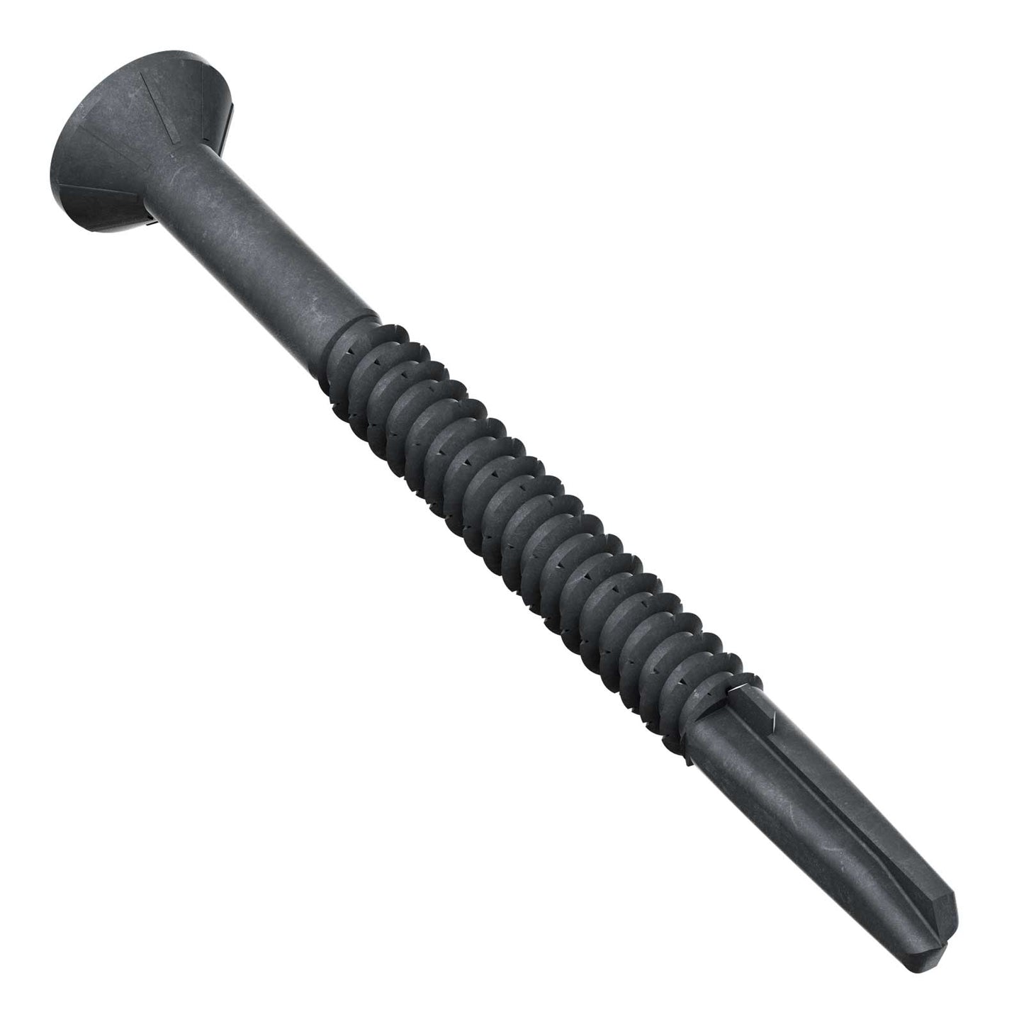 #14 x 3" TF Self-Drilling Wood-To-Steel Collated Screws, Black Phosphate, Pkg 750