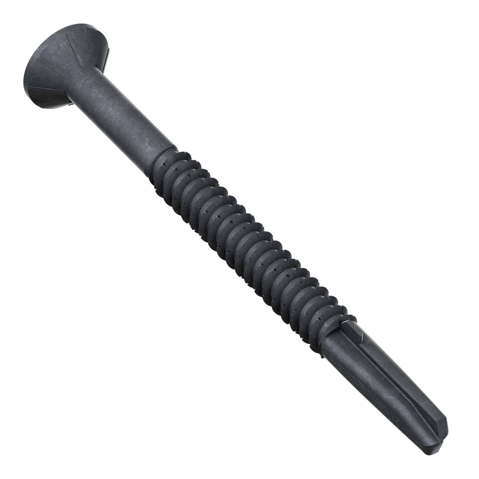 #14 x 3" TF Self-Drilling Wood-To-Steel Collated Screws, Black Phosphate, Pkg 750
