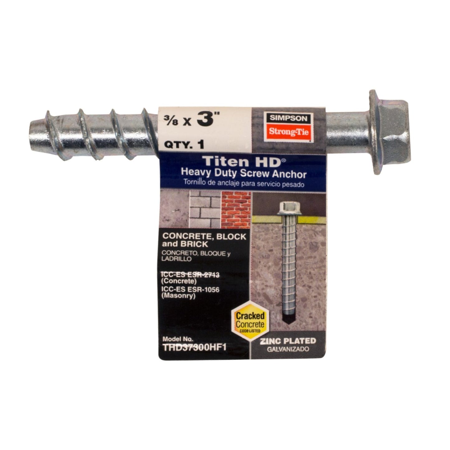 Simpson Strong-Tie THD37300HF1 titen hd concrete screw anchor packaging