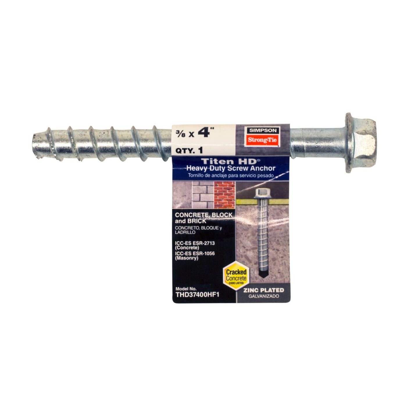 Simpson Strong-Tie THD37400HF1 titen hd concrete screw anchor packaging