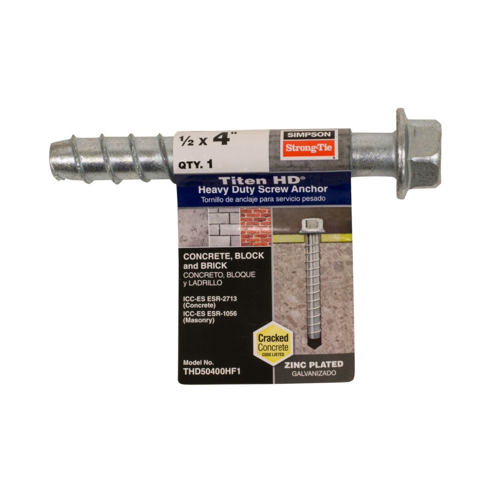 Simpson strong-tie THD50400HF1 concrete screw anchor packaging