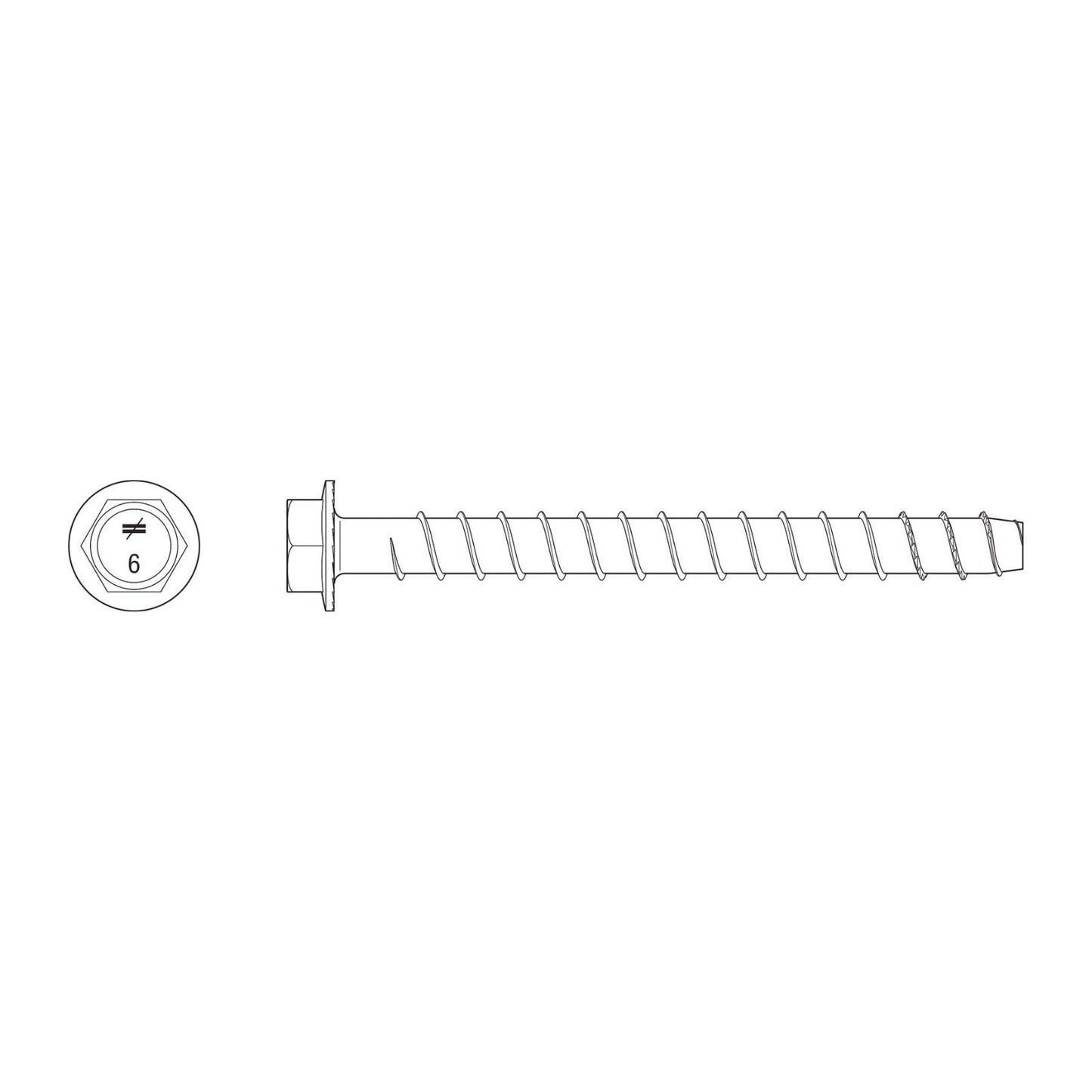 simpson strong tie THD50600HF1 titen hd concrete screw anchor sketch illustration