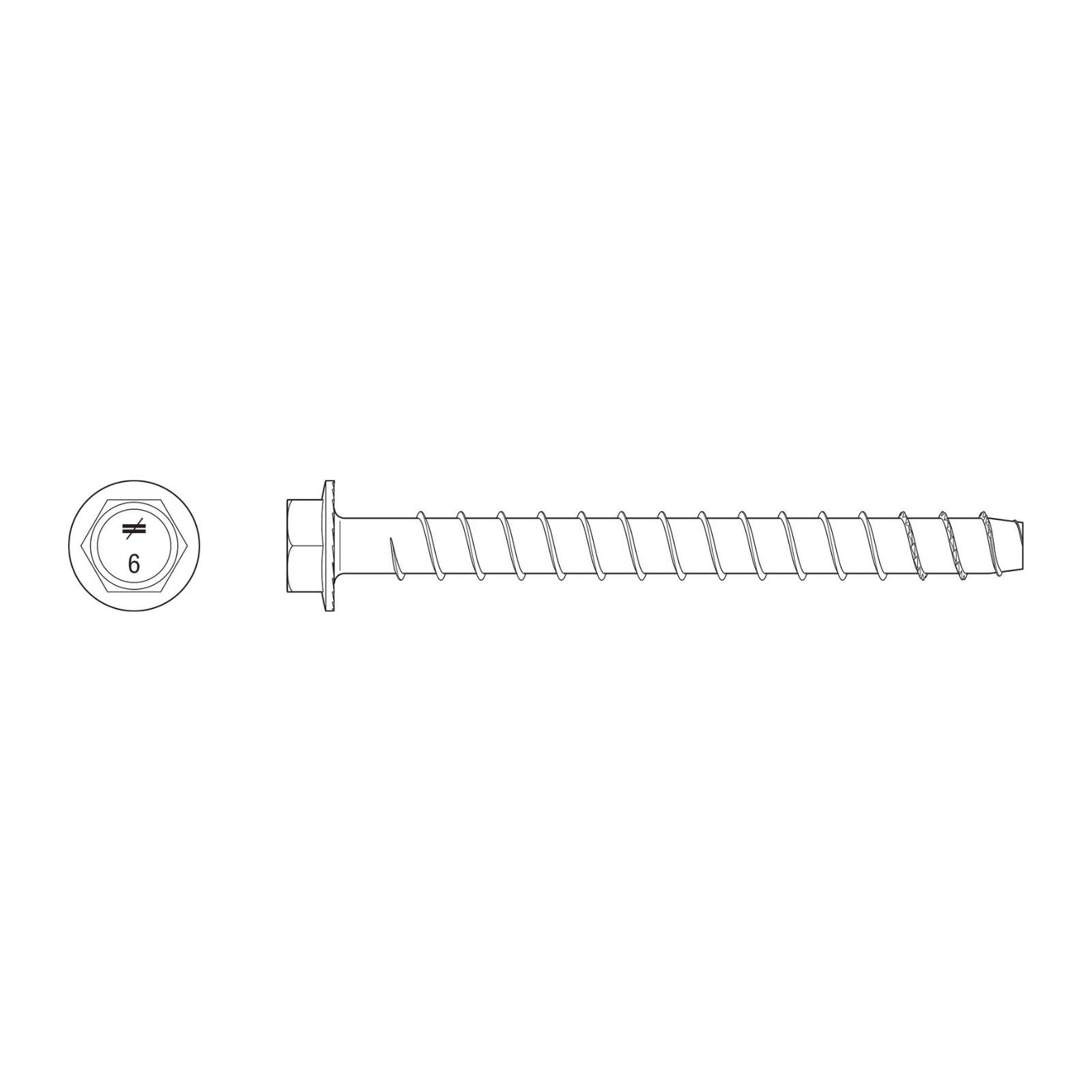 simpson strong tie THD50600HF1 titen hd concrete screw anchor sketch illustration