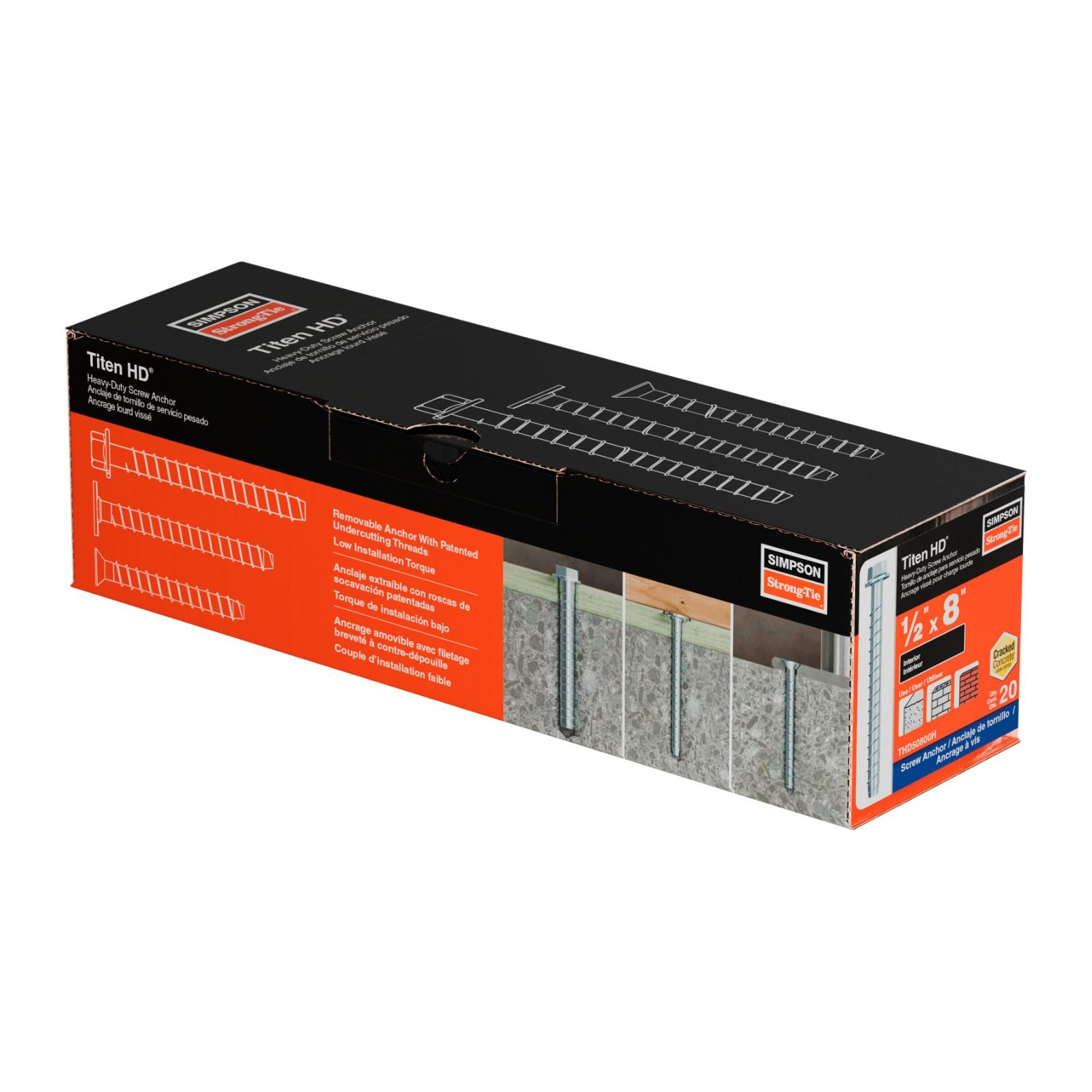 simpson strong tie THD50800H titen hd concrete screw anchor packaging