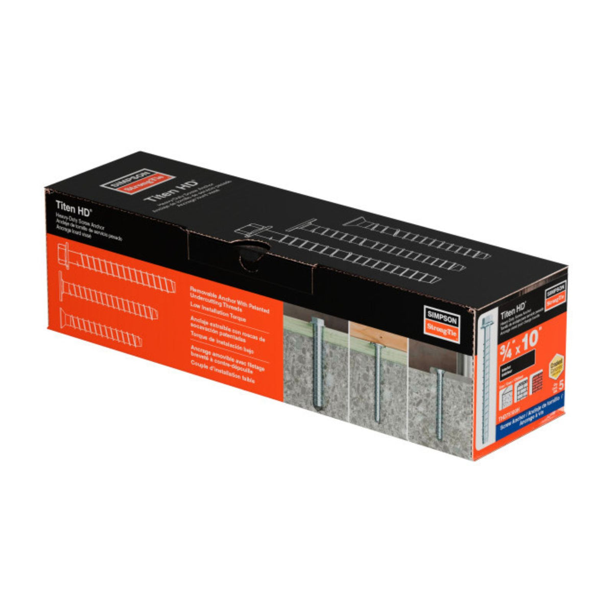 simpson strong tie THD75100H titen hd concrete screw anchor packaging