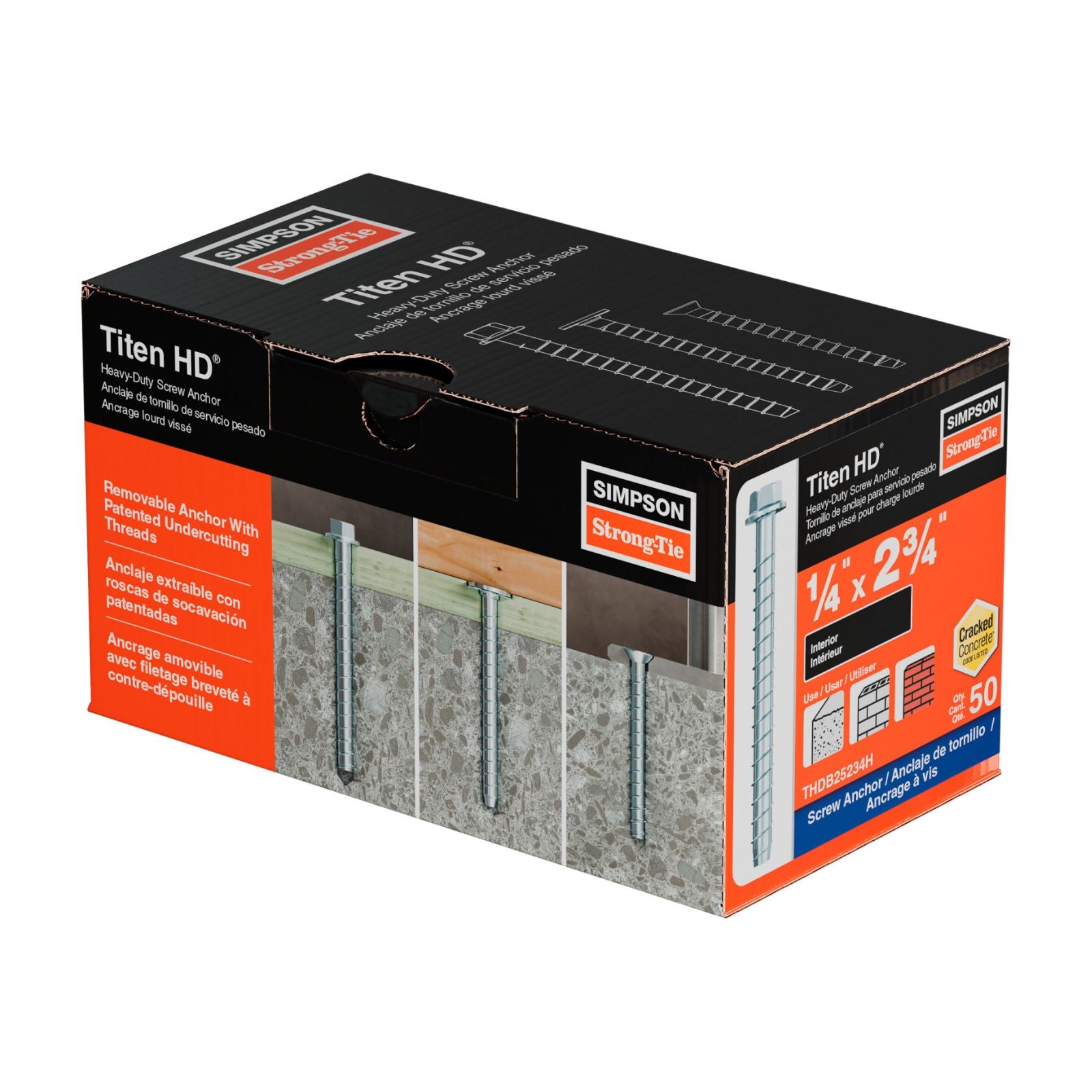 Simpson Strong-Tie THDB25234H Titen HD Concrete Anchors packaging