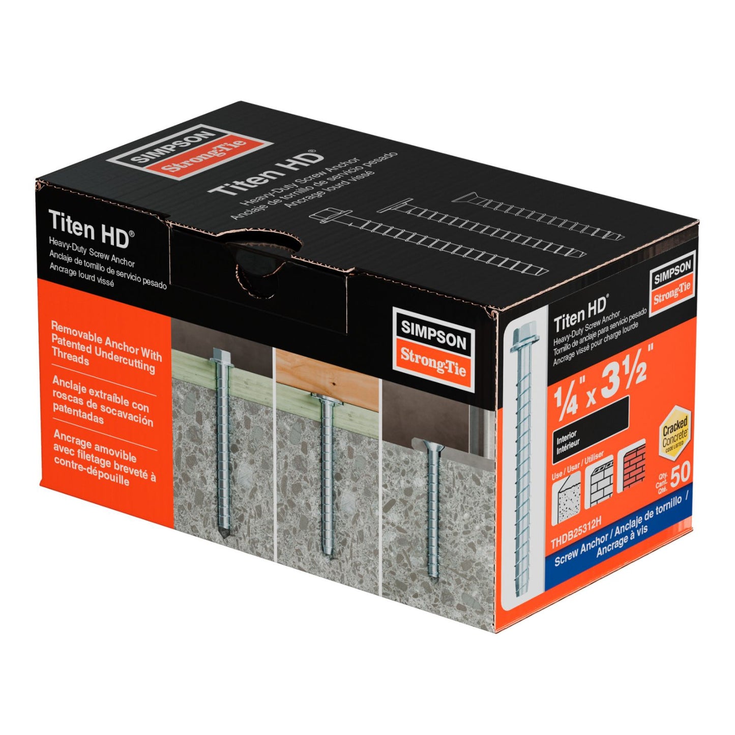 Simpson Strong-Tie THDB25312H titen hd concrete screw anchor packaging