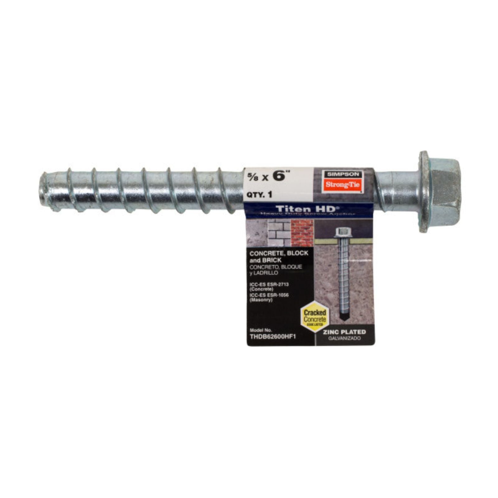 simpson strong tie THDB62600HF1 concrete screw anchor packaging
