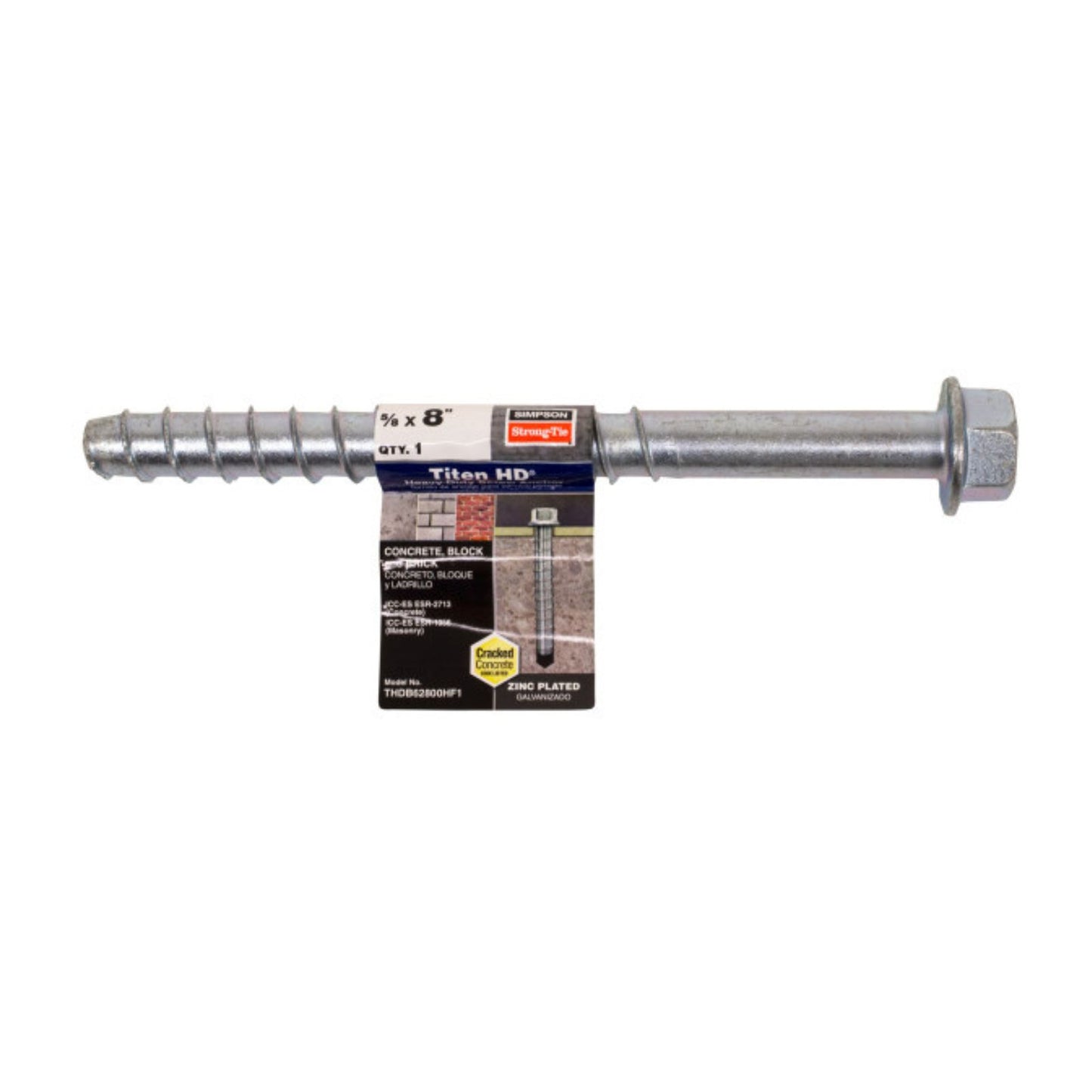 simpson strong tie THDB62800HF1 titen hd concrete screw anchor packaging
