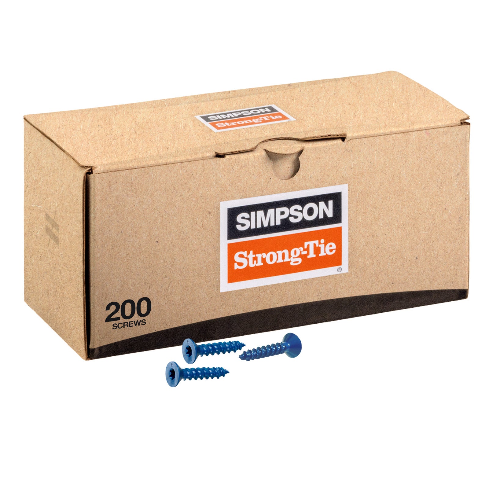 3/16" x 1-1/4" Strong-Tie Flat Head Titen Turbo Screw Anchor, Blue Zinc, Pkg 200