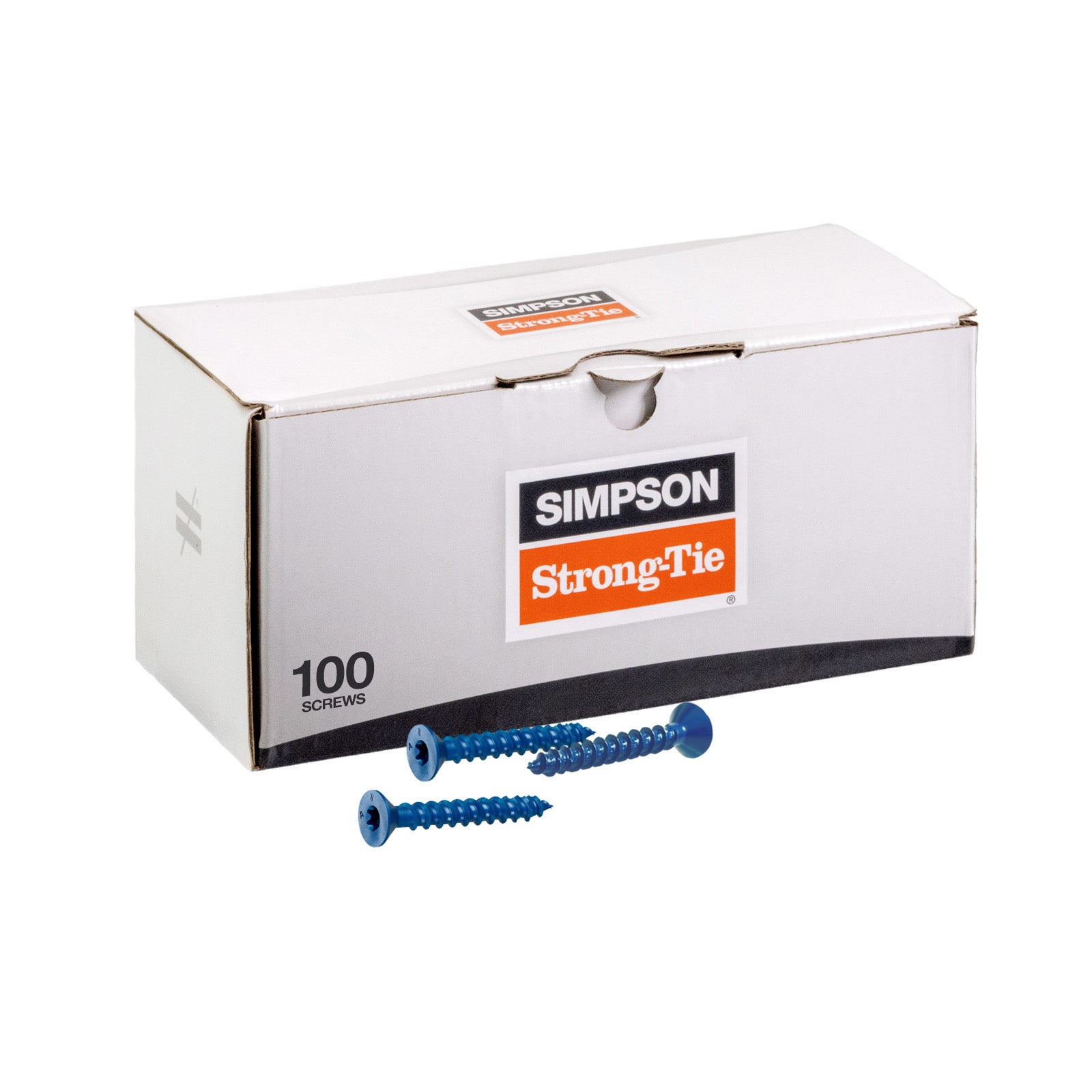 3/16" x 1-3/4" Strong-Tie Flat Head Titen Turbo Screw Anchor, Blue Zinc, Pkg 100