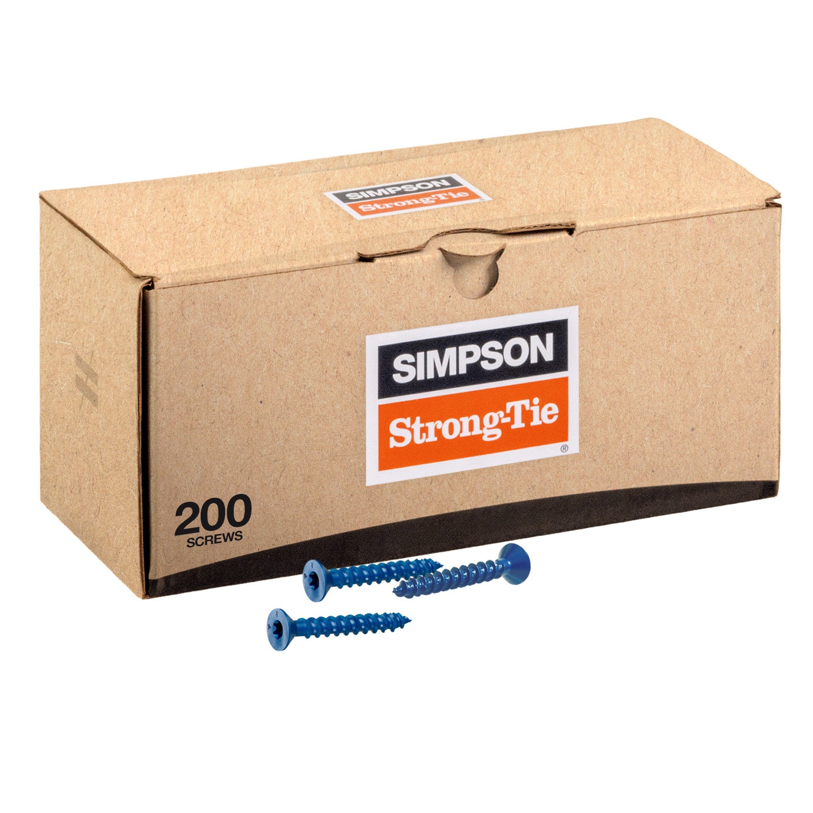 3/16" x 1-3/4" Strong-Tie Flat Head Titen Turbo Screw Anchor, Blue Zinc, Pkg 200