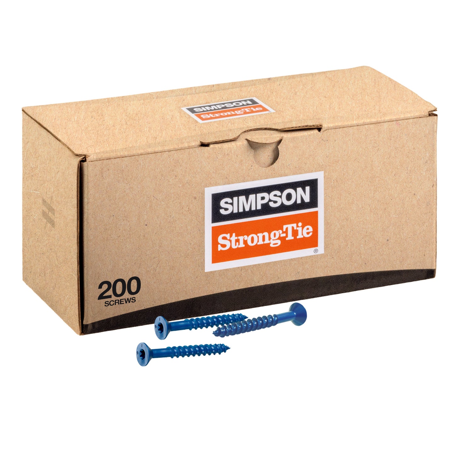3/16" x 2-1/4" Strong-Tie Flat Head Titen Turbo Screw Anchor, Blue Zinc, Pkg 200
