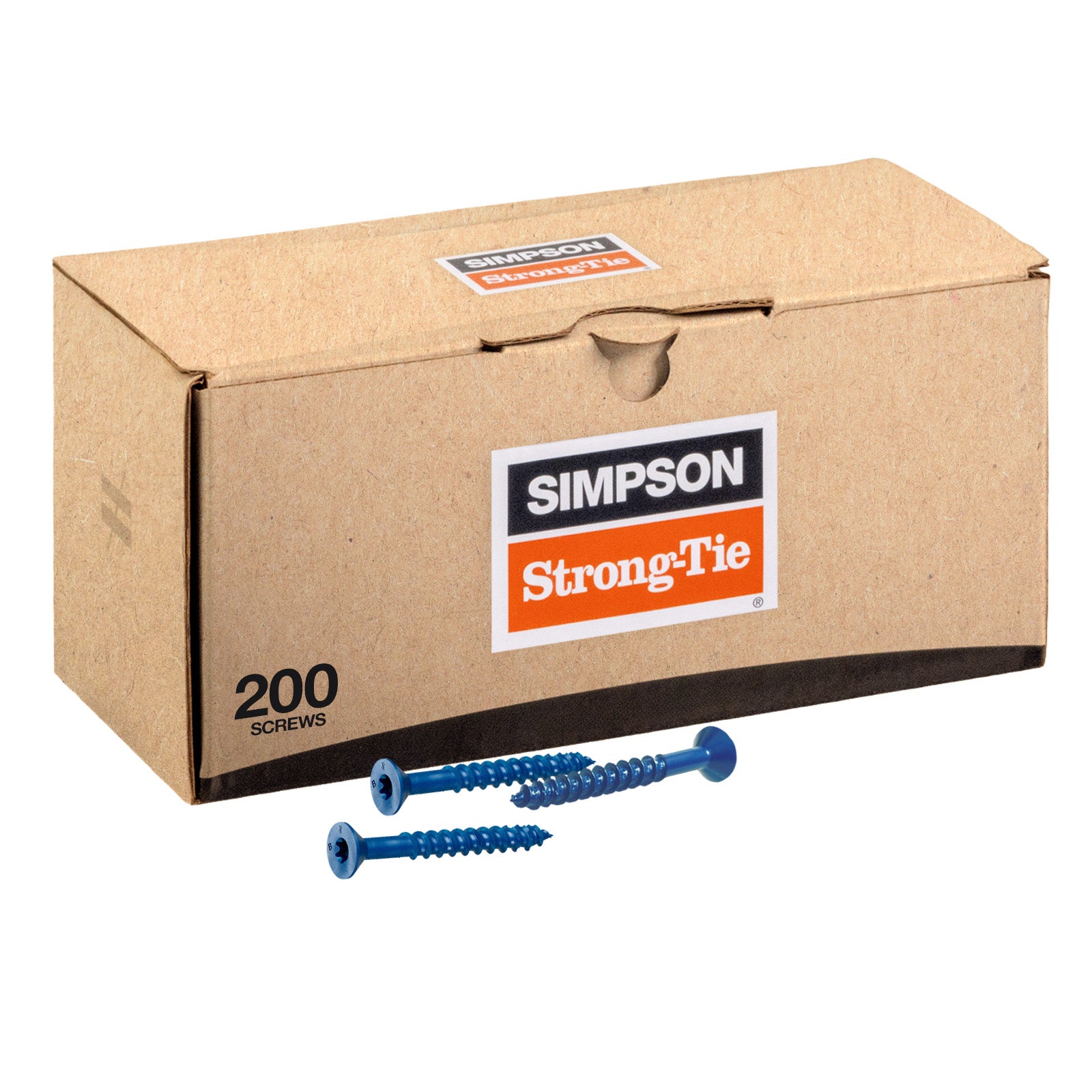 3/16" x 2-1/4" Strong-Tie Flat Head Titen Turbo Screw Anchor, Blue Zinc, Pkg 200