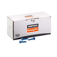 1/4"-1-1/4" Strong-Tie Flat Head Titen Turbo Screw Anchor, Blue Zinc, Pkg 100