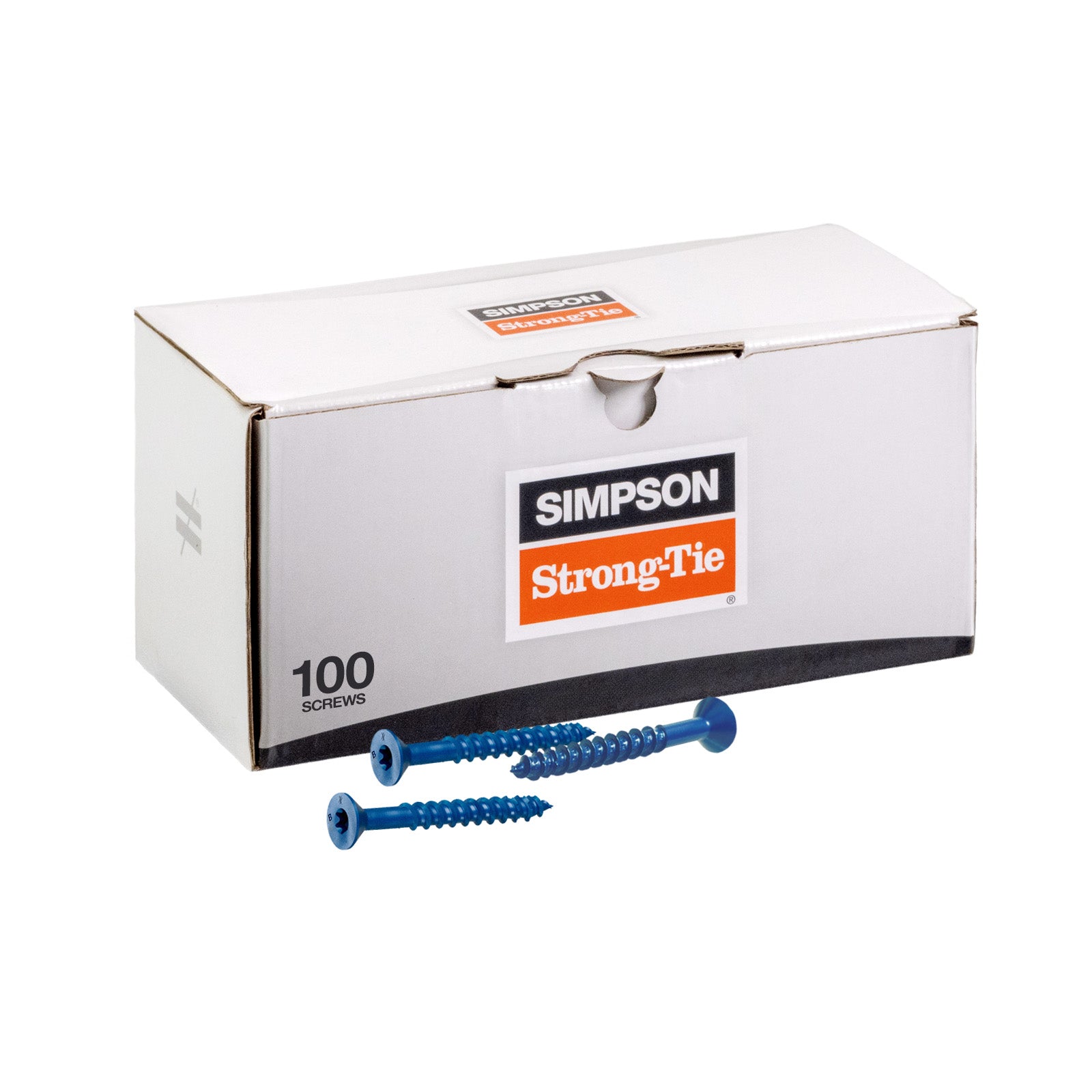1/4"-2-1/4" Strong-Tie Flat Head Titen Turbo Screw Anchor, Blue Zinc, Pkg 100