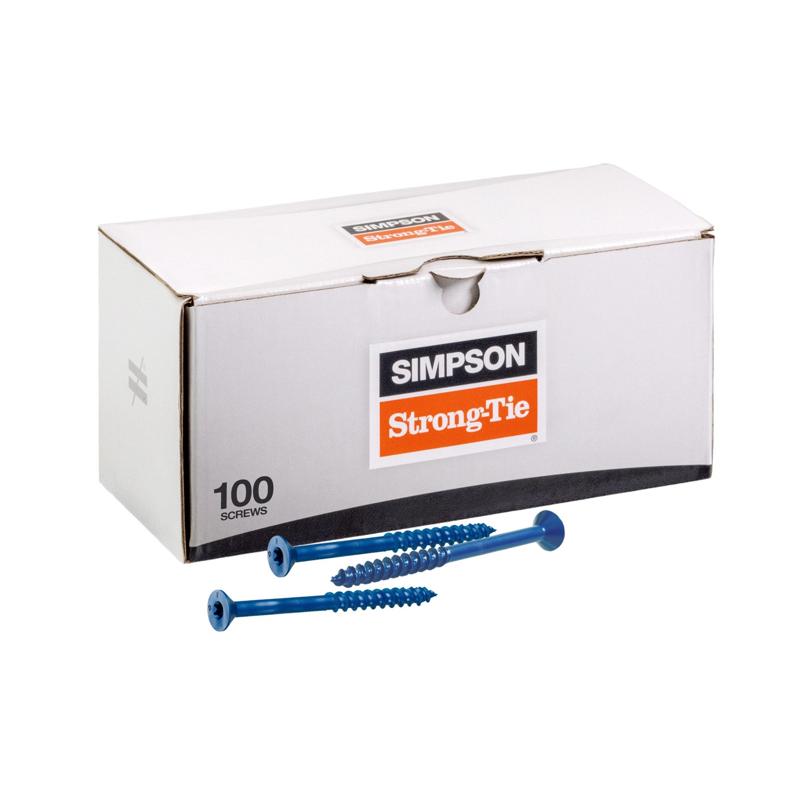 1/4"-3-1/4" Strong-Tie Flat Head Titen Turbo Screw Anchor, Blue Zinc, Pkg 100
