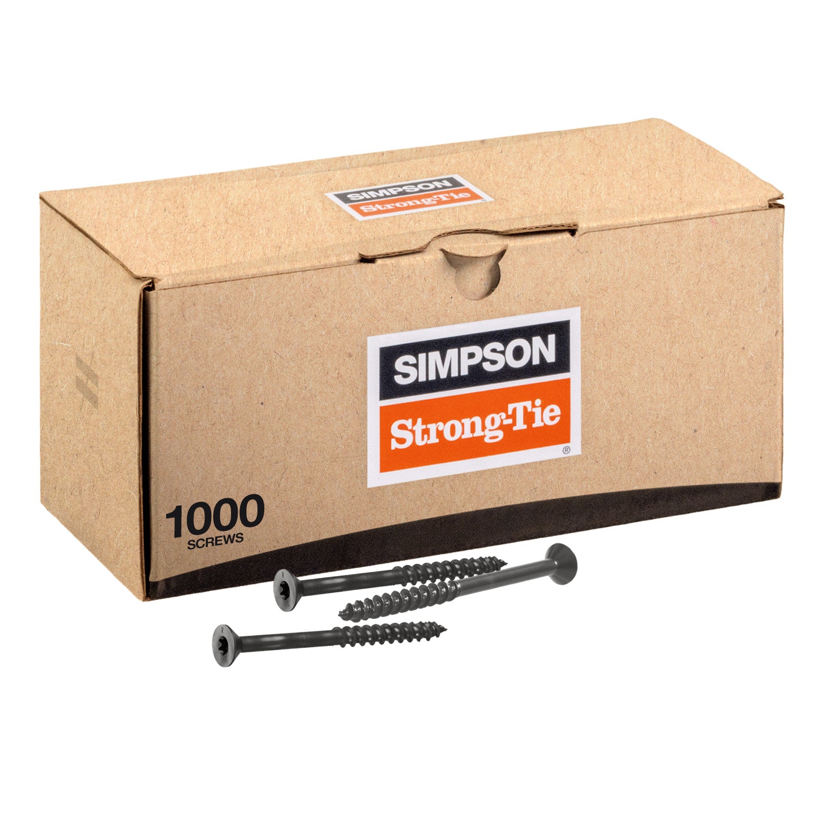 1/4" x 2-3/4" Strong-Tie Trim Head Titen Turbo Screw Anchor, Bronze Zinc, Pkg 1000
