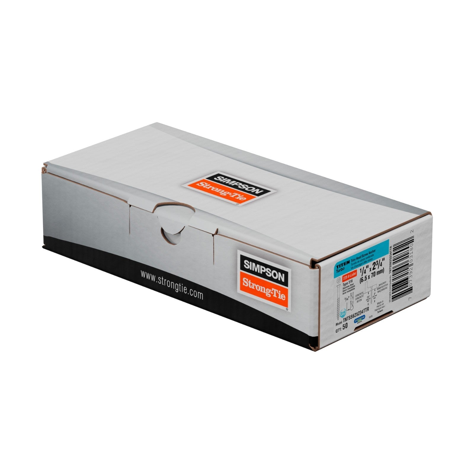 Simpson Strong-Tie Titen Turbo Trim Head Concrete Screw 316 Stainless Steel packaging