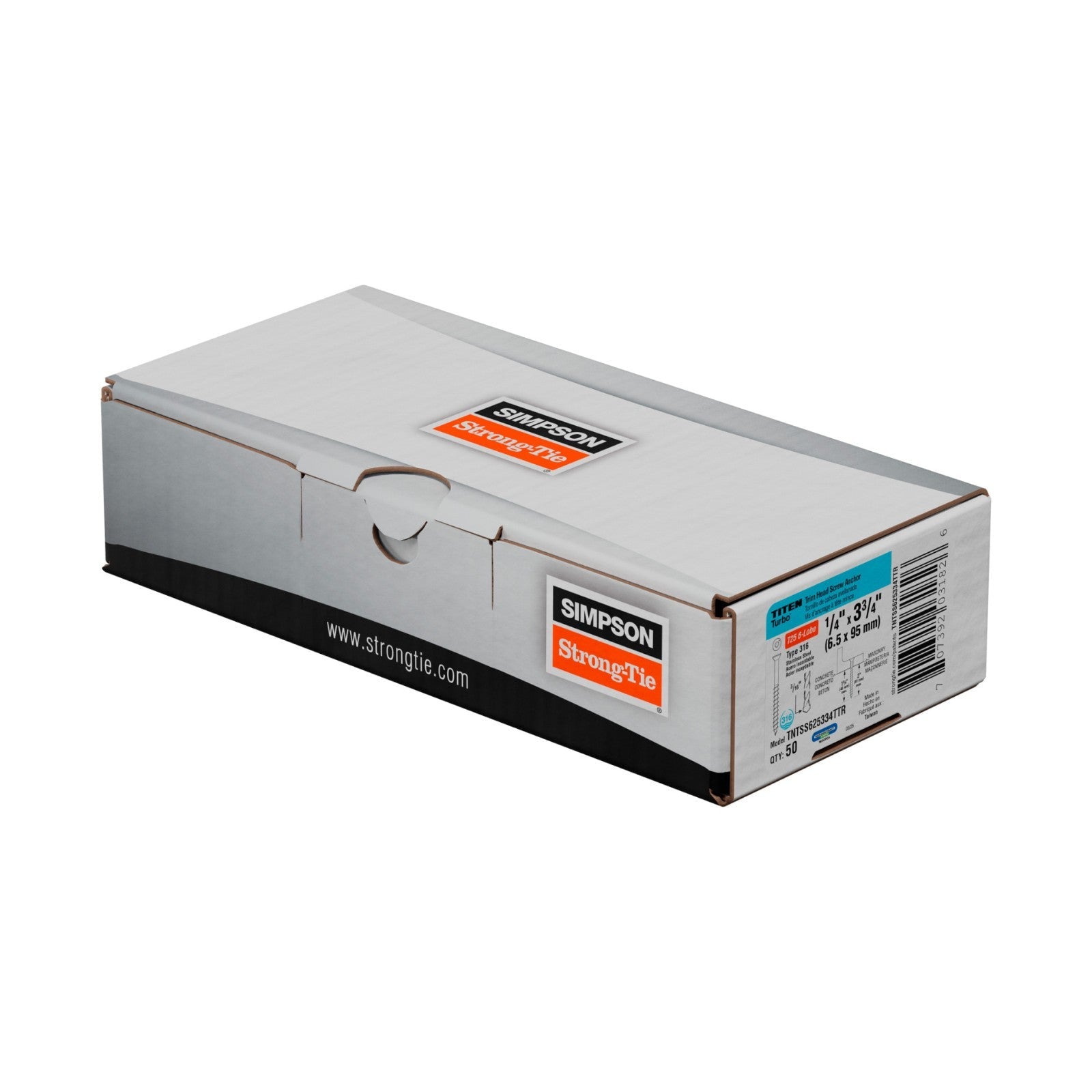 Simpson Strong-Tie Titen Turbo Trim Head Concrete Screw 316 Stainless Steel packaging