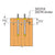 Diagram of wood and threaded rod and measurements labeled