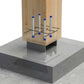 glued in threaded rods in concrete column slab