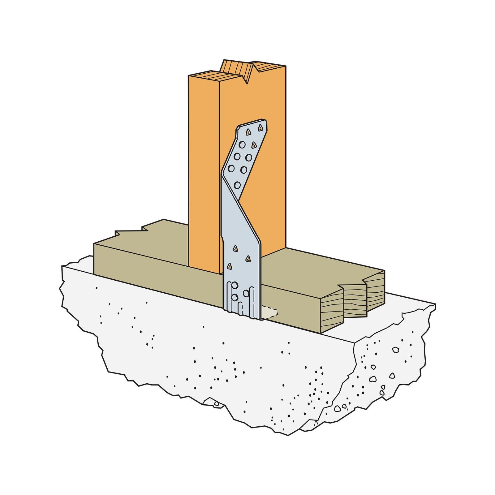 Simpson TSP Stud Plate Tie - G90 Galvanized installation