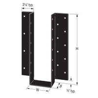 Simpson UA7.5PC U-Shaped Architectural Joist Hanger Illustration