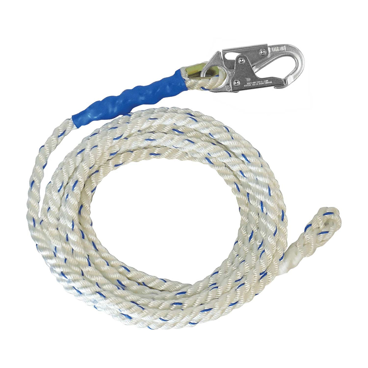 FallTech 25' Vertical Lifeline Rope | Snap Hook | Back Spliced | 5/8" | 8125
