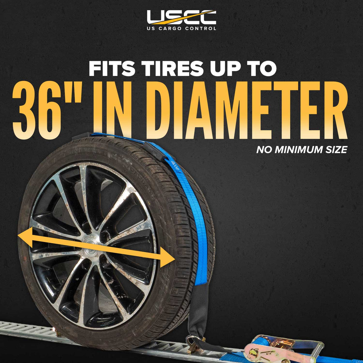 Wheel Strap with Etrack Fittings & 3 Rubber Blocks